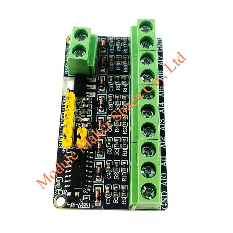 Moduł ADC MCP3208, 8-kanałowy, 12-bitowy, wejście prądowe 4-20mA, interfejs SPI do Arduino PLC — zdjęcie produktu 3
