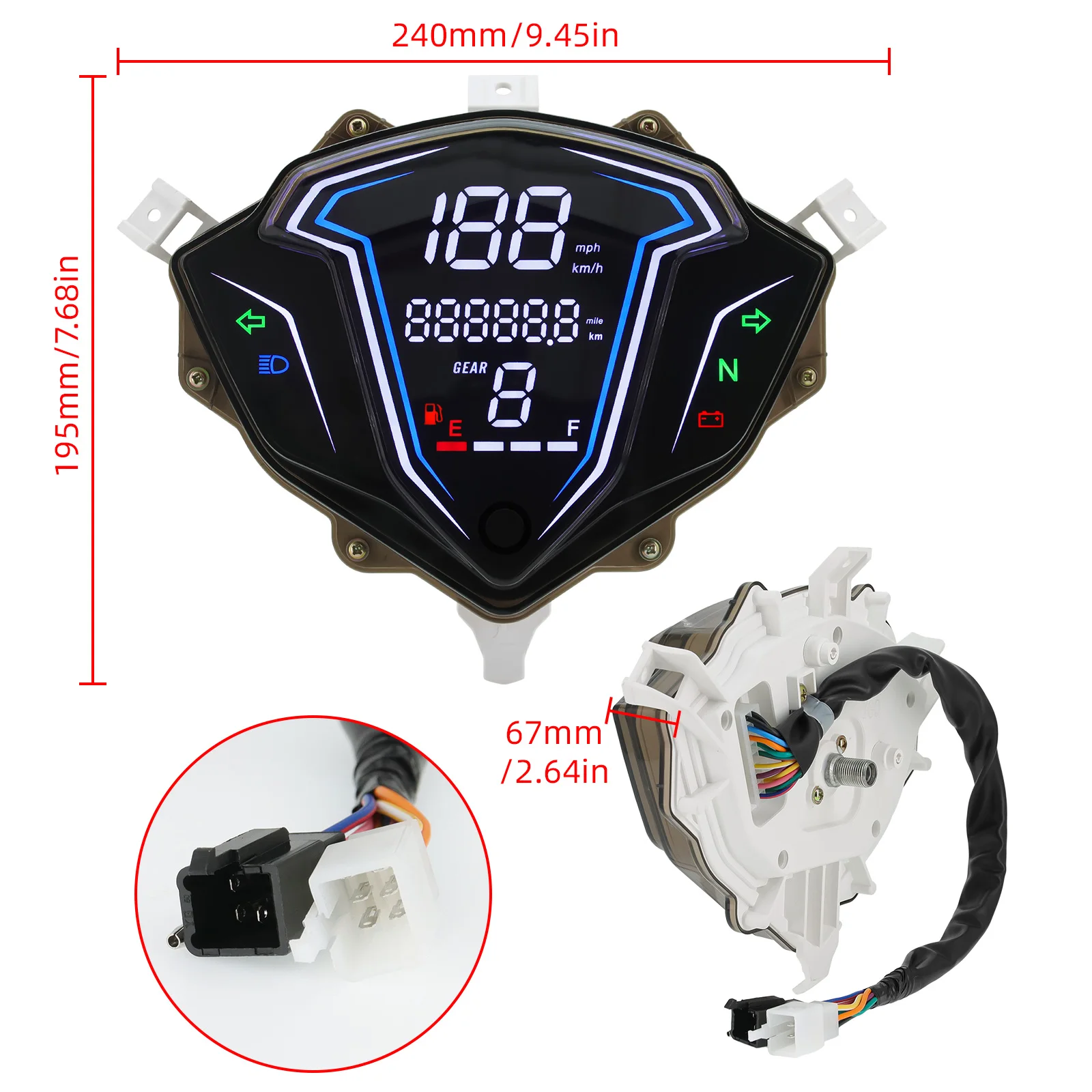 New Motorcycle Speedometer Instrument For Yamaha Lagenda 115 Fi Srl115 Fi / SRL 115 FI Aveta Rx110 Universal Fuel Level Meter