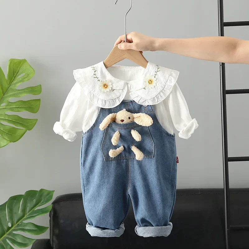 vetements-de-printemps-pour-bebe-fille-mode-coreenne-chemises-a-col-rabattu-a-manches-longues-salopette-en-jean-ensemble-deux-pieces-tenues-de-boutique-pour-filles