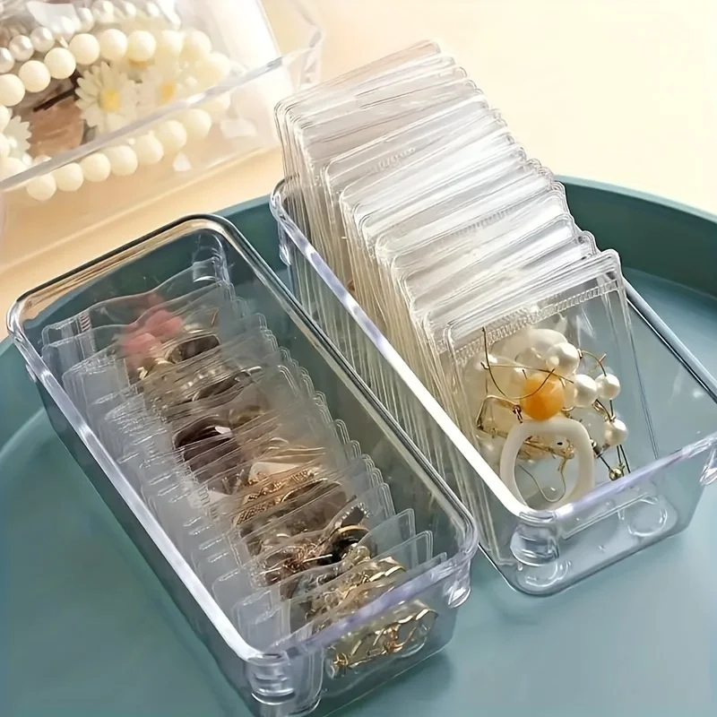 

Transparent jewelry bag, jewelry packaging bag, earring and earring storage bag, jewelry and stationery sealed bag