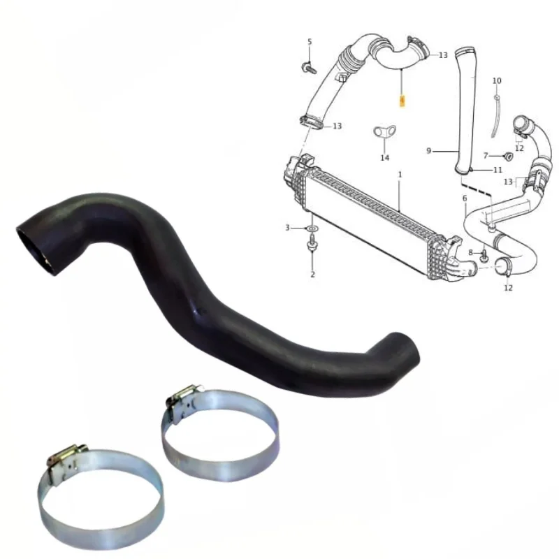 

1pcs Intercooler Turbo Hose Turbo Pipe Engine Parts For Volvo S40 V50 C30 C70 2.0 D 31261896