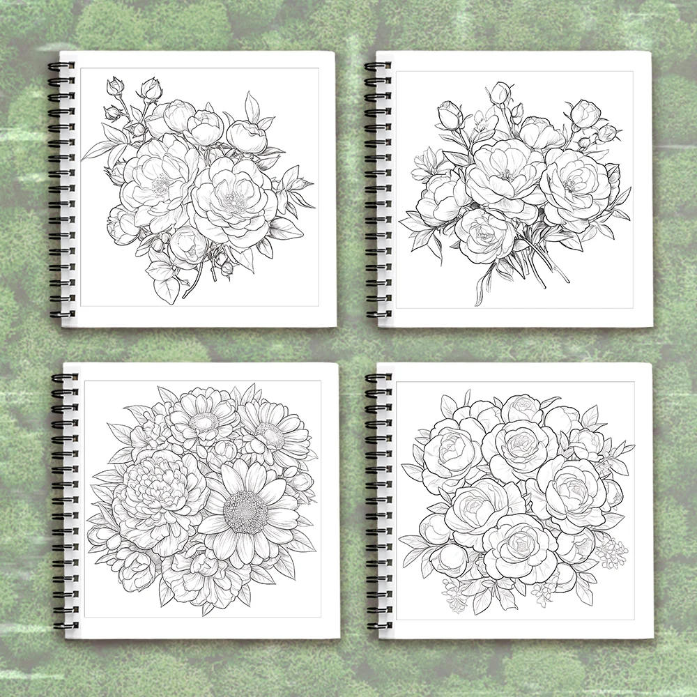 Malbuch für Erwachsene – 30 Blatt, Spiralbindung, speziell für Frauen, 21 x 21 cm, Zeichenbuch, Geburtstagsgeschenk, Geschenk für Feiertagspartys. – Detail 12