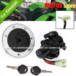 Motorcycle Ignition Switch Lock Fuel Gas Cap W/Key Set Fit For Ninja ZX-6R ZX7R ZX7RR ZX9R ZZR400 ZZR600 ZXR400 ZXR750 1991-2006