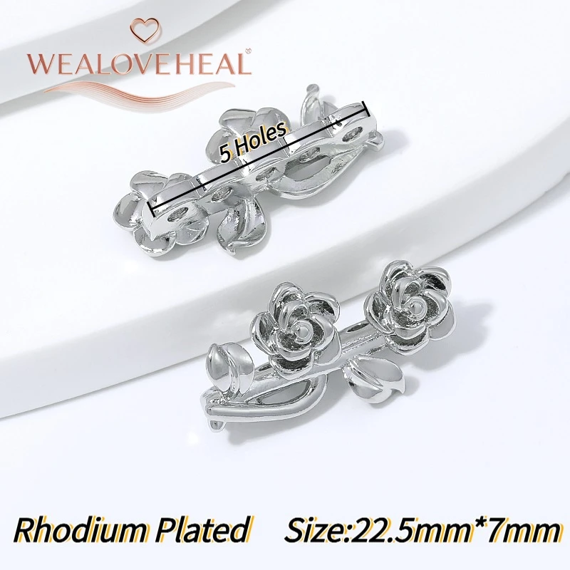 18K vergoldete Messing-Abstandsperlen in Rosenblüten- und Blattform, Mehrfachloch-Verbinder, DIY-Schmuckzubehör für die Herstellung von Perlenarmbändern und Halsketten – Detail 23