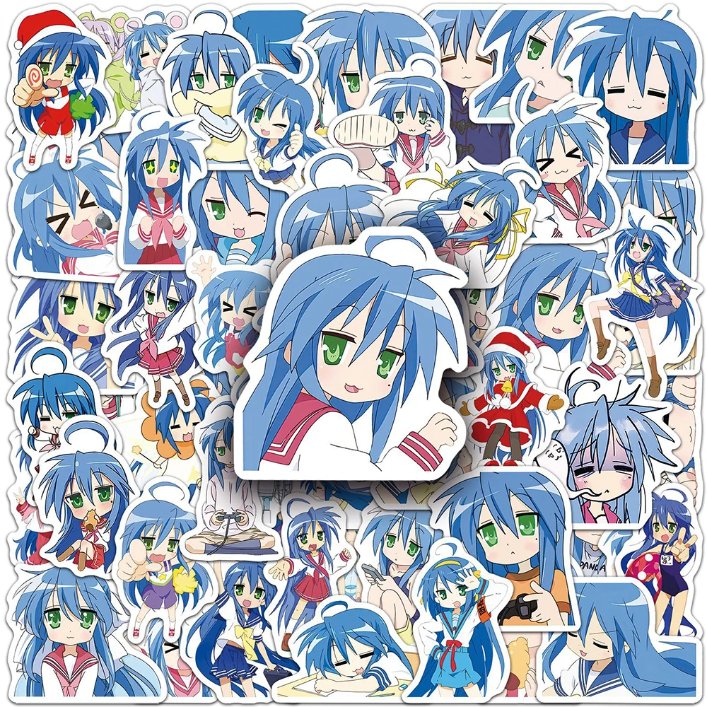 

10/30/50pcs Konata Izumi Anime Stickers Kawaii Lucky Star Cartoon Sticker Suitcase Luggage Laptop Bike Girls Decoration Decal