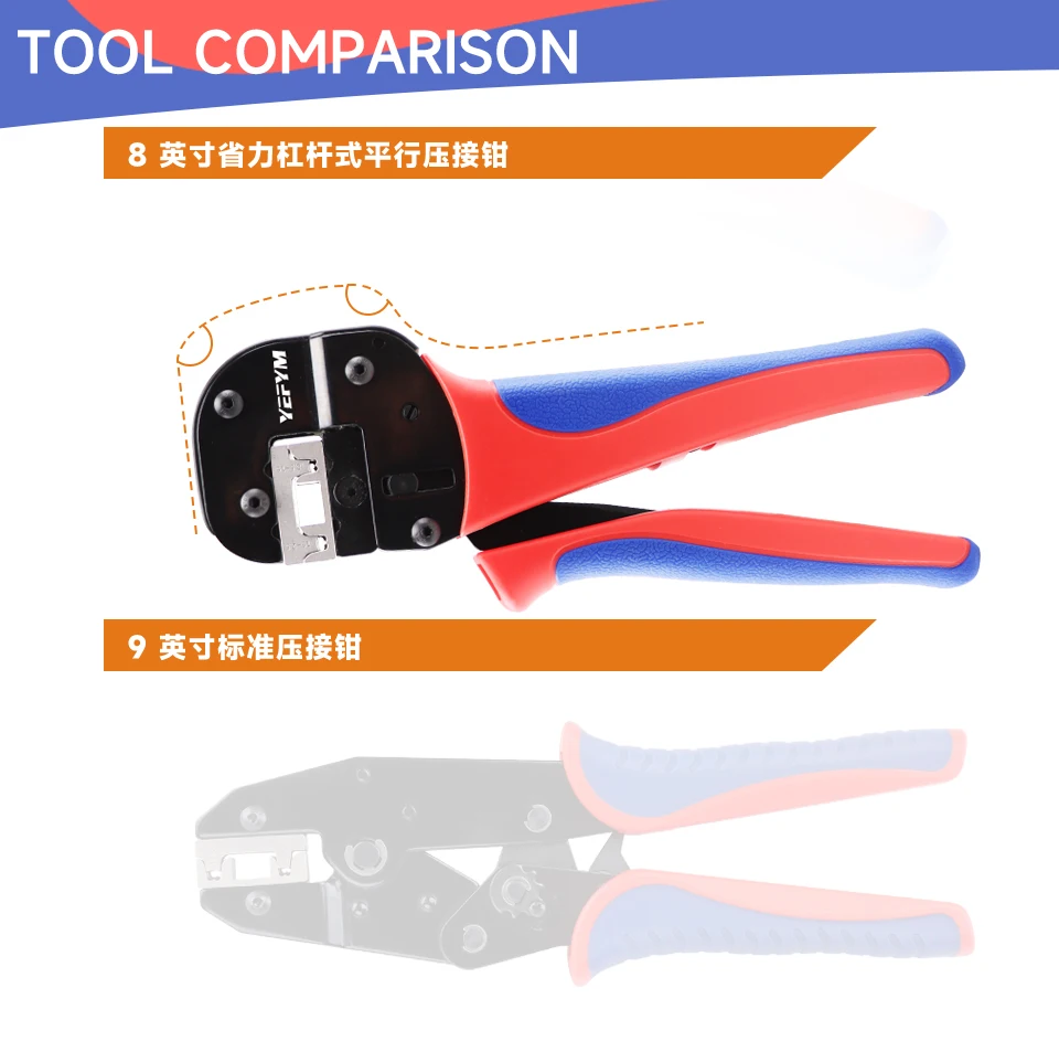 4,8/6,3 Flagge Stecker Terminals Ratsche Crimpen Werkzeug YFP-056FL Zange Crimp L Typ Spaten Stecker 0,5-2,5 mm2 (20-13AWG) – Detail 2