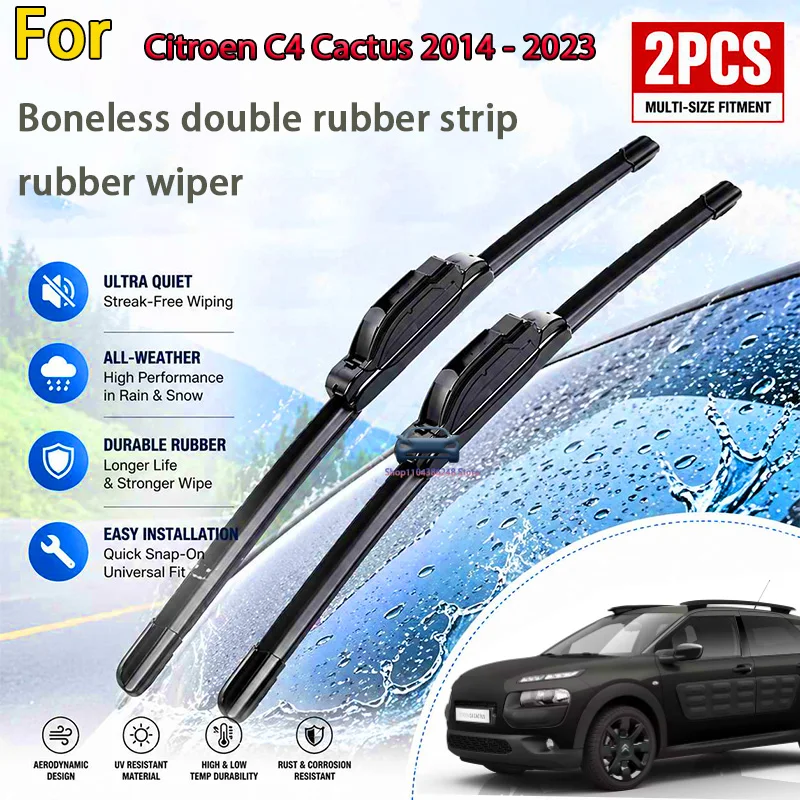 

Front Wiper Blades Set For Citroen C4 Cactus 2014 - 2023 Windshield Windscreen Window Brushes 26"+18" Modification Parts