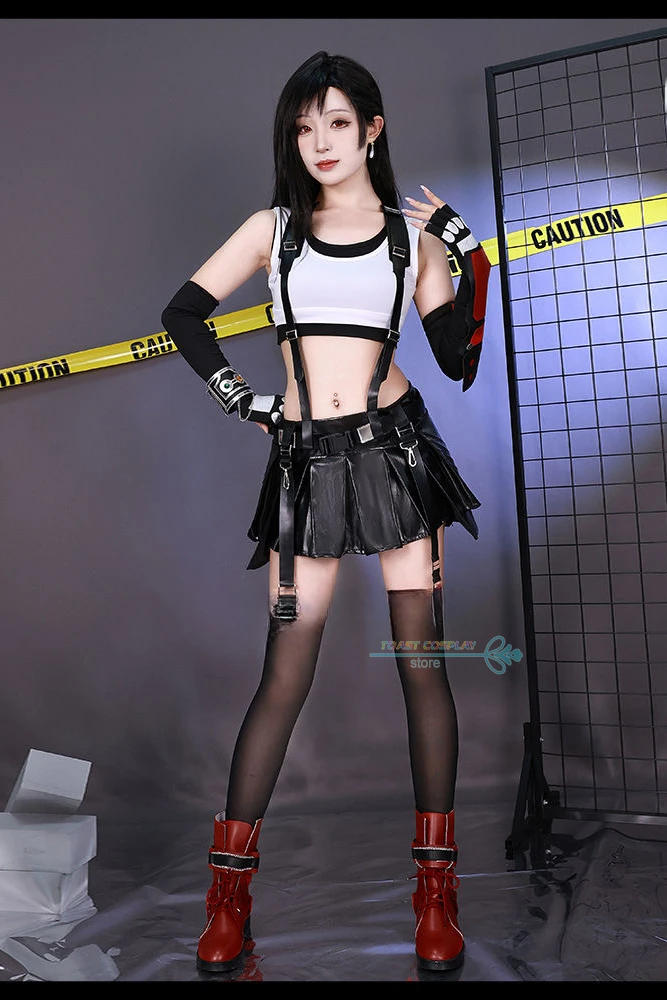 FF VII Tifa Cosplay Costume Game Cosplay Costume Tifa Lockhart Anime Role Play Halloween Party Suits