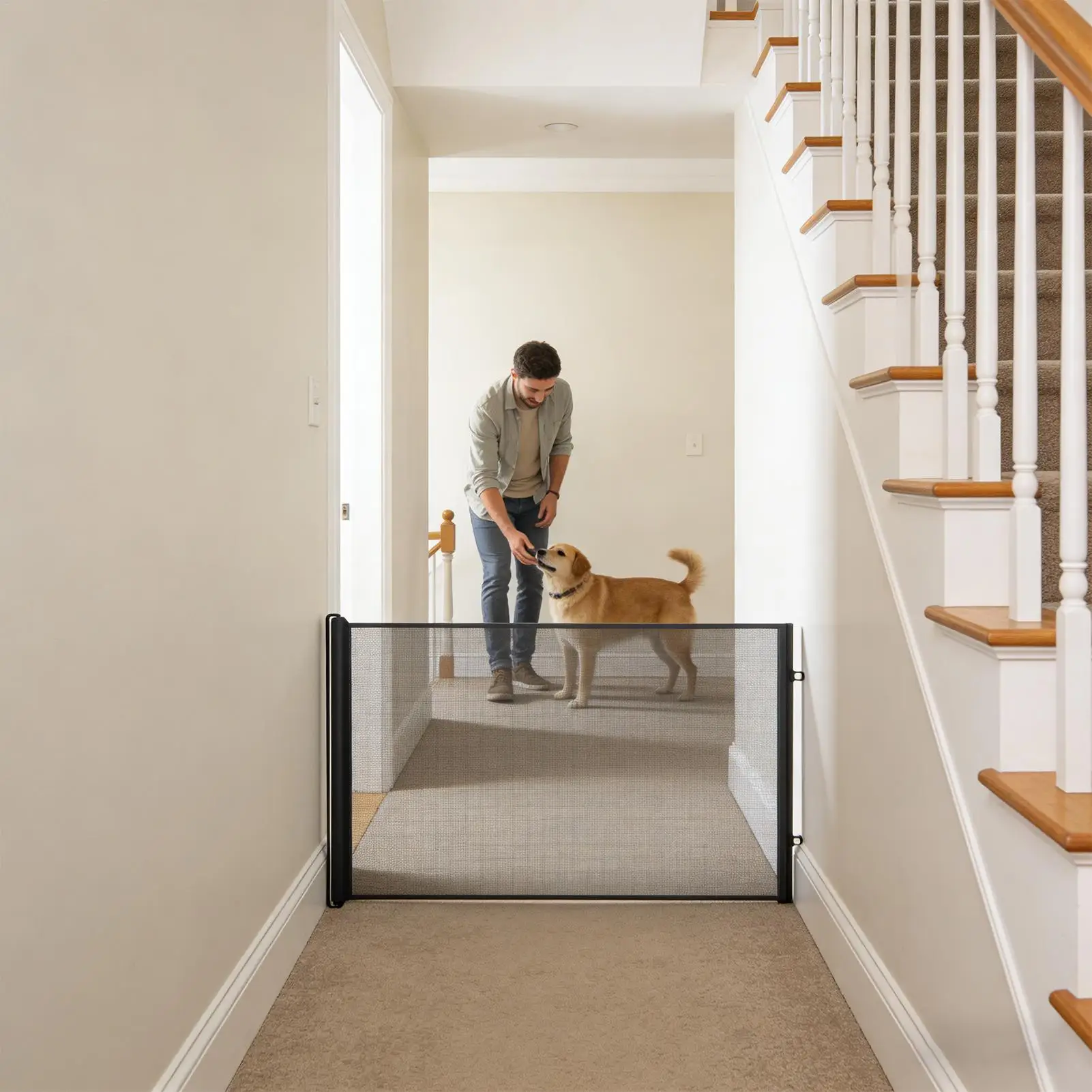 Dog Gate No Drilling Retractable Small Fence Dog Scalable staircase safety door indoor anti jumping partition fence door