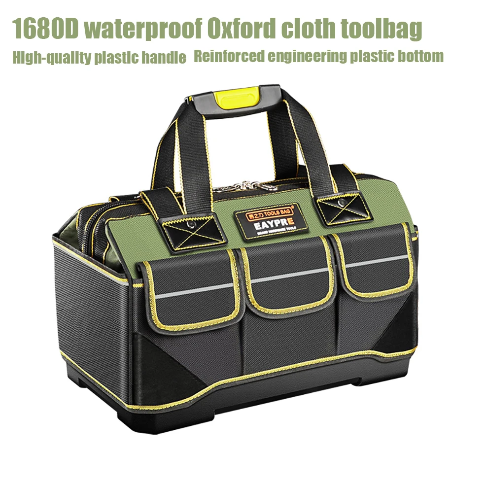 1680D Oxford Cloth Tool Bag Working Electrician Professional Waterproof Wear-resisting Leather Organizer Multipurpose Tool Bag