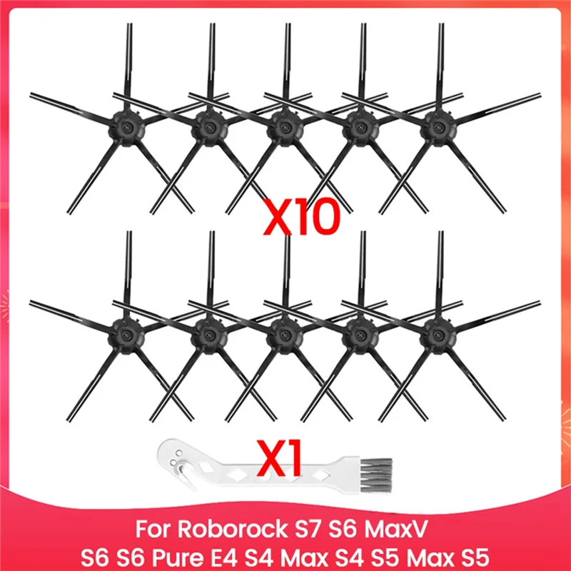 แปรงด้านข้างซิลิโคนสําหรับ Roborock S7 S6 Maxv S6 S6 Pure E4 S4 Max S4 S5 Max S5 หุ่นยนต์เครื่องดูดฝุ่น Parts-A77G