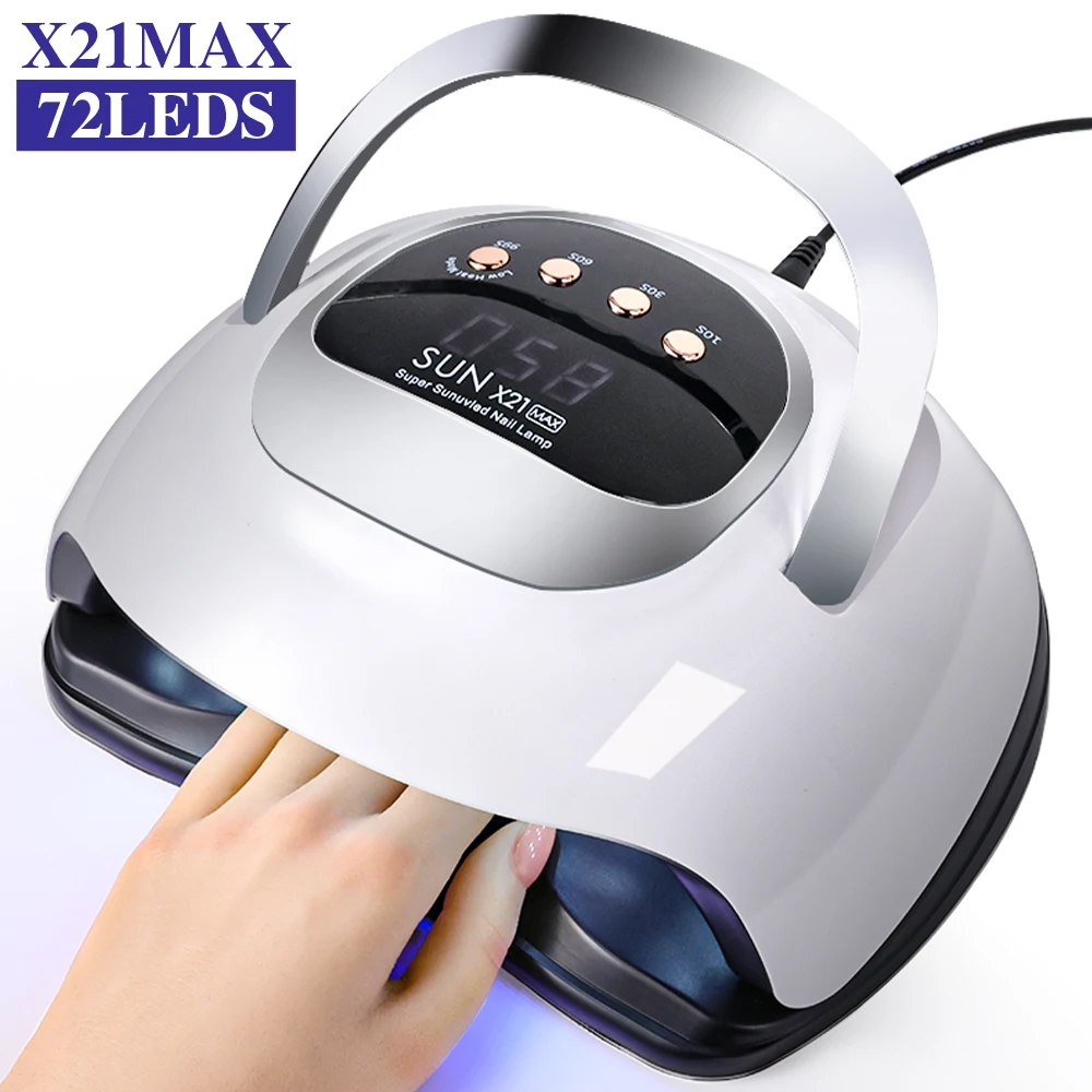 

72LED УФ-лампа для дизайна ногтей Профессиональная мощная сушилка для ногтей с датчиком Быстротверждающая лампа для сушки гель-лака для ногтей Инструменты для маникюрного салона