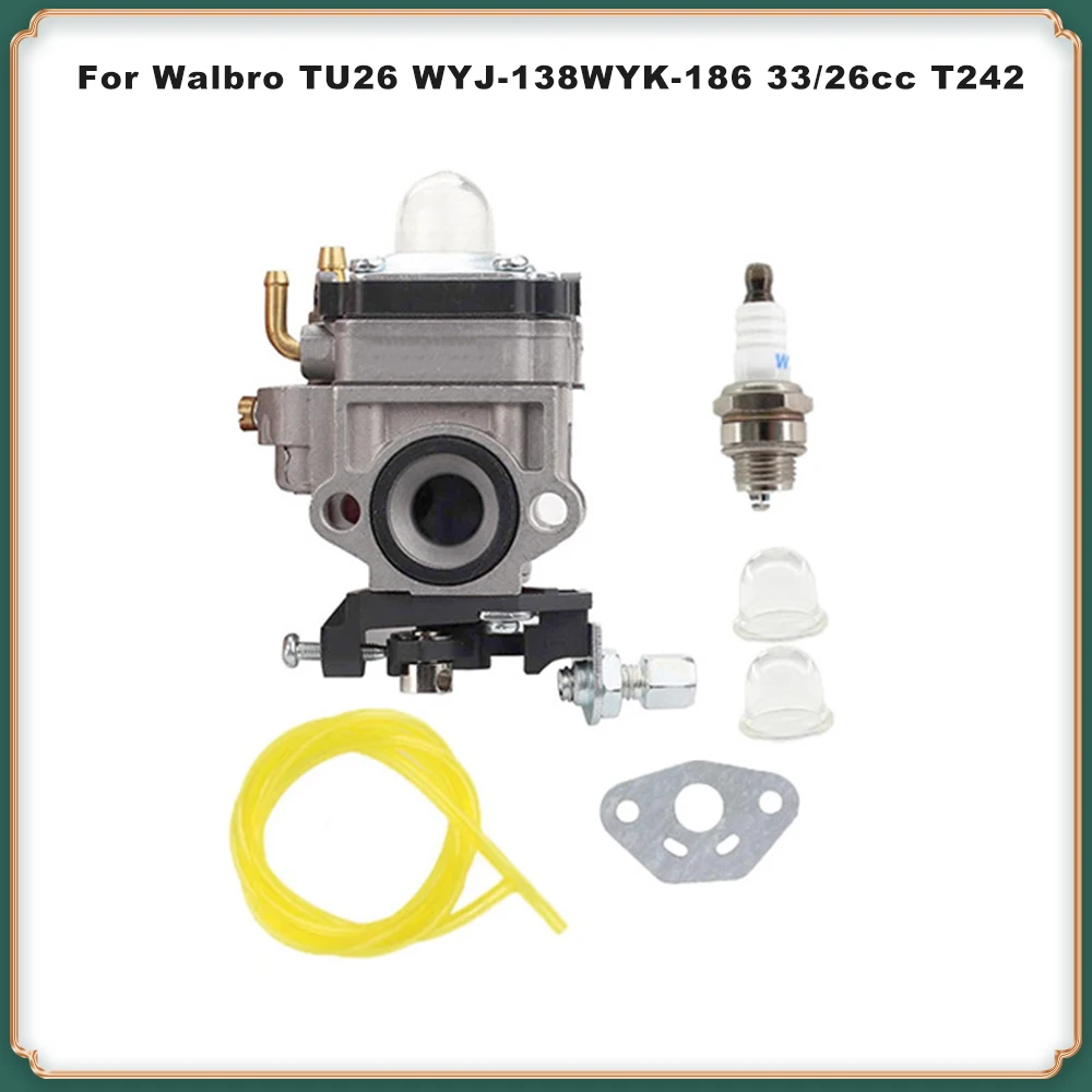 

Universal Carburetor Repair Kit for 26-33cc Engines - Fits T242, Includes Walbro TU26, WYJ-138, WYK-186
