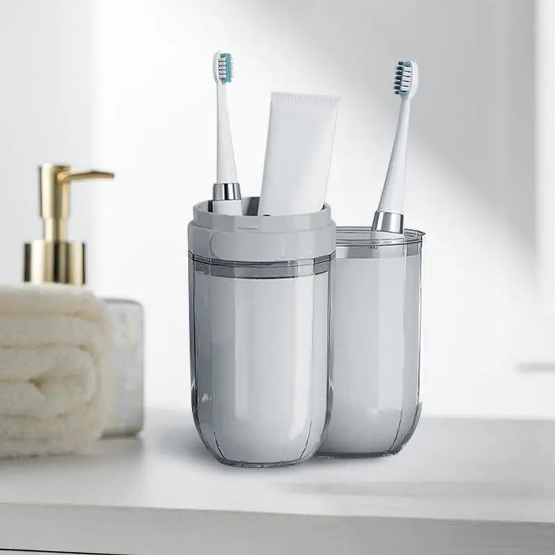 

Toothbrush Holders With Cover Toothbrush Storage Carrier Translucent Black Toothbrush Protector Storage Container Bathroom