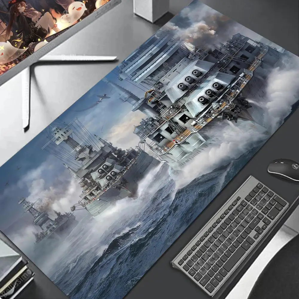 900x400 Mauspad Gamer HD Druck World of Warships Laptop Büro Mousepad PC Dekor Erweiterte Gaming Mauspad Gummi Schreibtischmatten