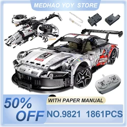 IM.MASTER 9821 MOC Technical 2 In 1 Super Racing Car 1861pcs Building Blocks Bricks Puzzle Toy Christmas Birthday Gifts For Kids