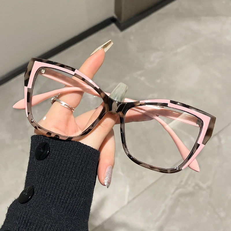 Women Spectacles Frames 2023 Anti Blue Light Computer Glasses Cat Eye Fashion Eye Protection Glass Clear Lens Brand Designer Ins