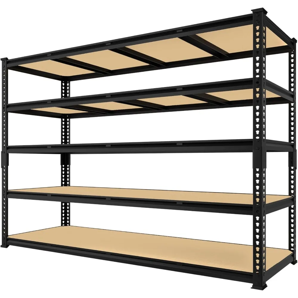 

Heavy Duty Garage Storage Shelves - Adjustable Metal Shelving Unit, 5 Tier Industrial Shelves for Storage Standing Utility Rack