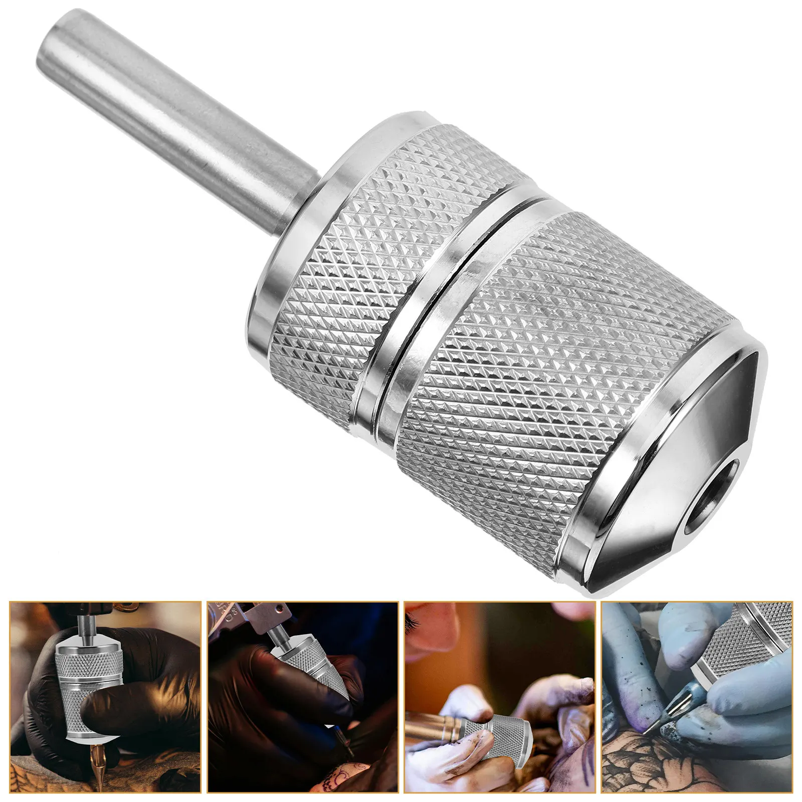Self Locking Tattoo Grip Stainless Steel 30Mm Size 7-8Mm Inner Diameter Non Slip Ratchet Handle for Beginners Professionals