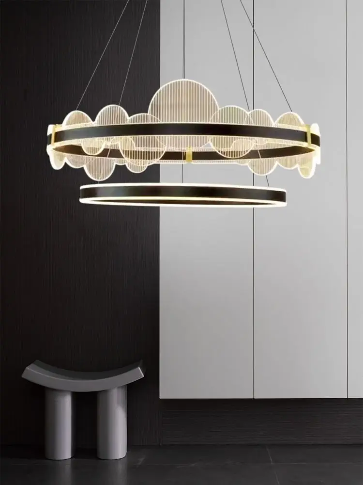 Modern Circular Ring Pendant Light LED Chandelier Ceiling Lamps Lustre Hanging Lighting Fixture Luminaire Living Room Decoration