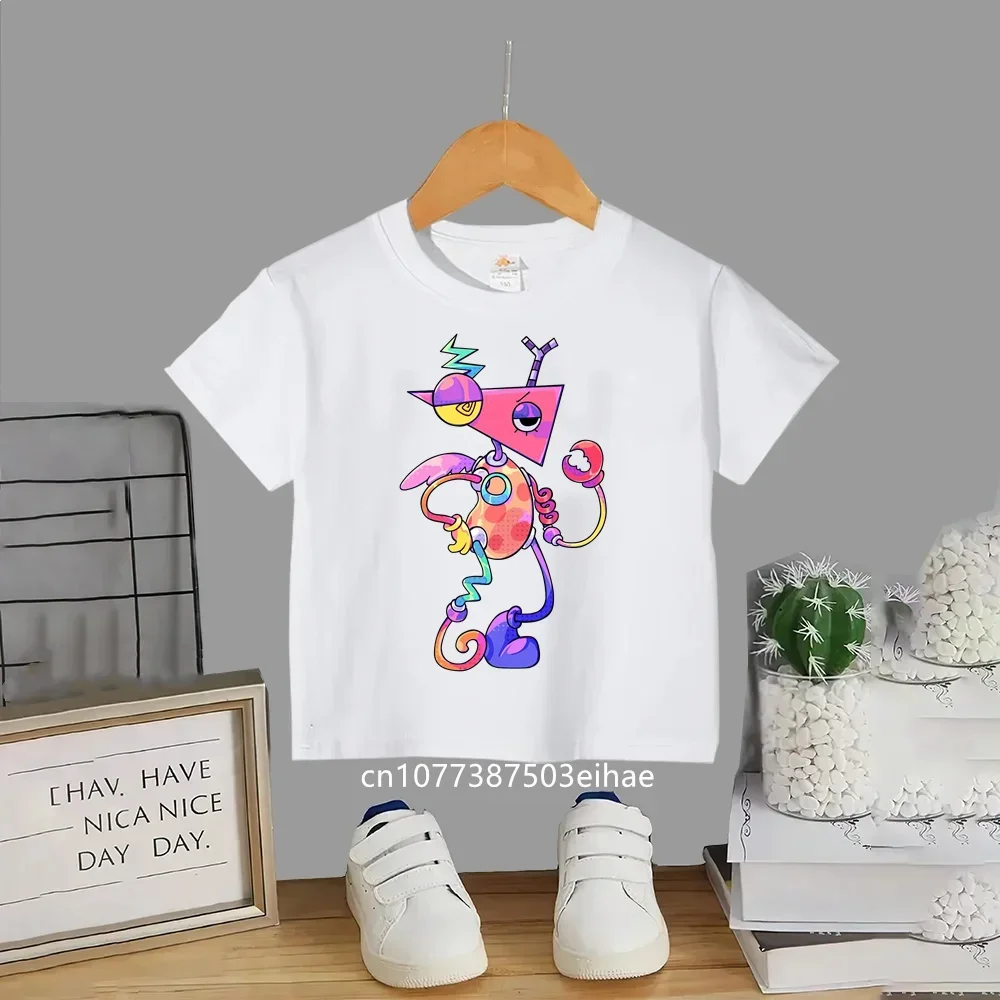 Stylish Children The Amazing Digital Circus Tshirt, Breathable Cotton Short Sleeve Tees, Boys Girls Casual Summer Anime Clothes