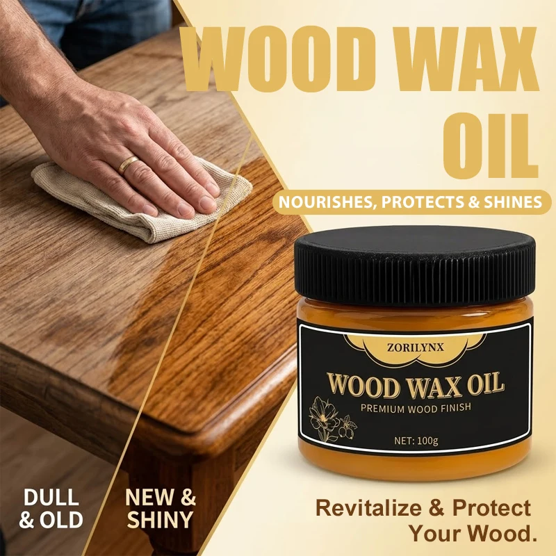 Natural Wood Wax Oil Nourishing Finish Protects and Enhances Wood Grain for Furniture Cabinets and Interior Decor - ZORILYNX