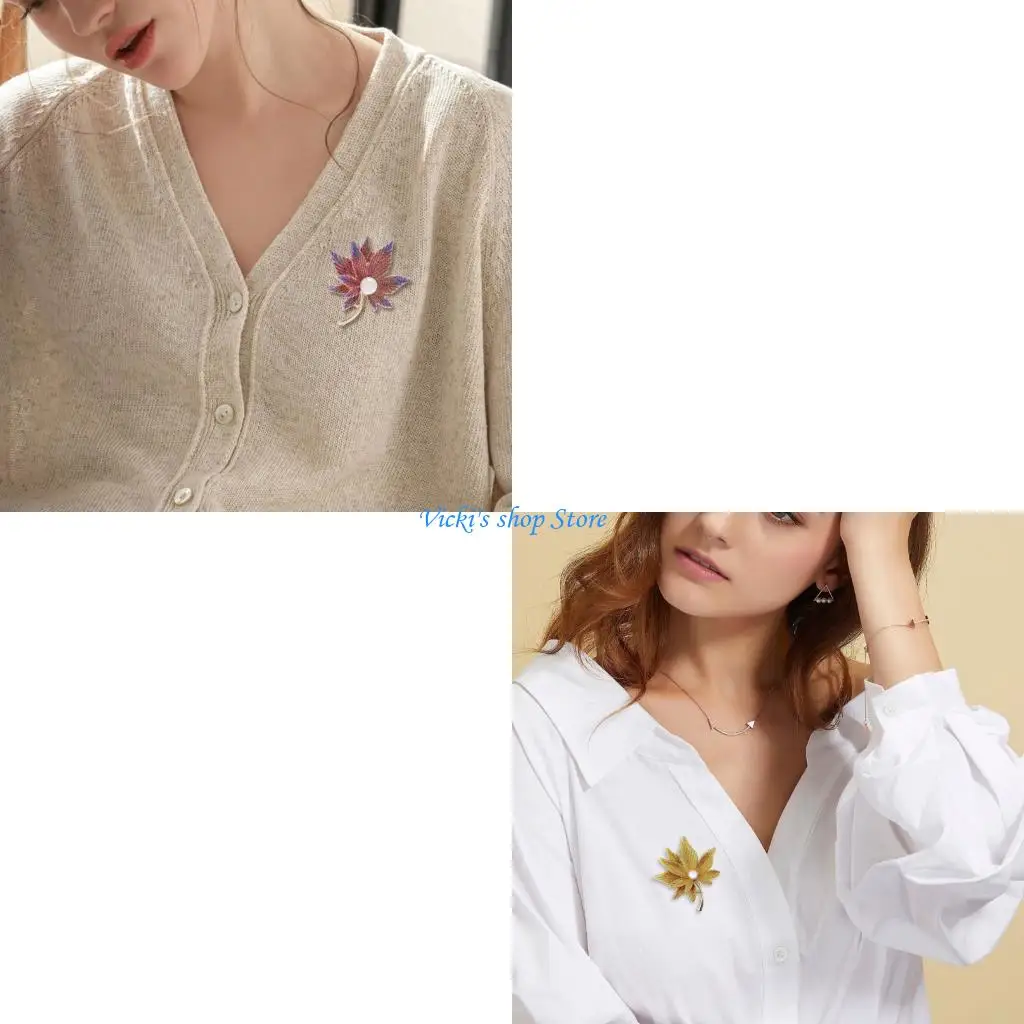 Elegant Autumn Brooch with Pearls Anti Slip Clothing Pin Garment Accessories For Women Fashion Jewelry Gift