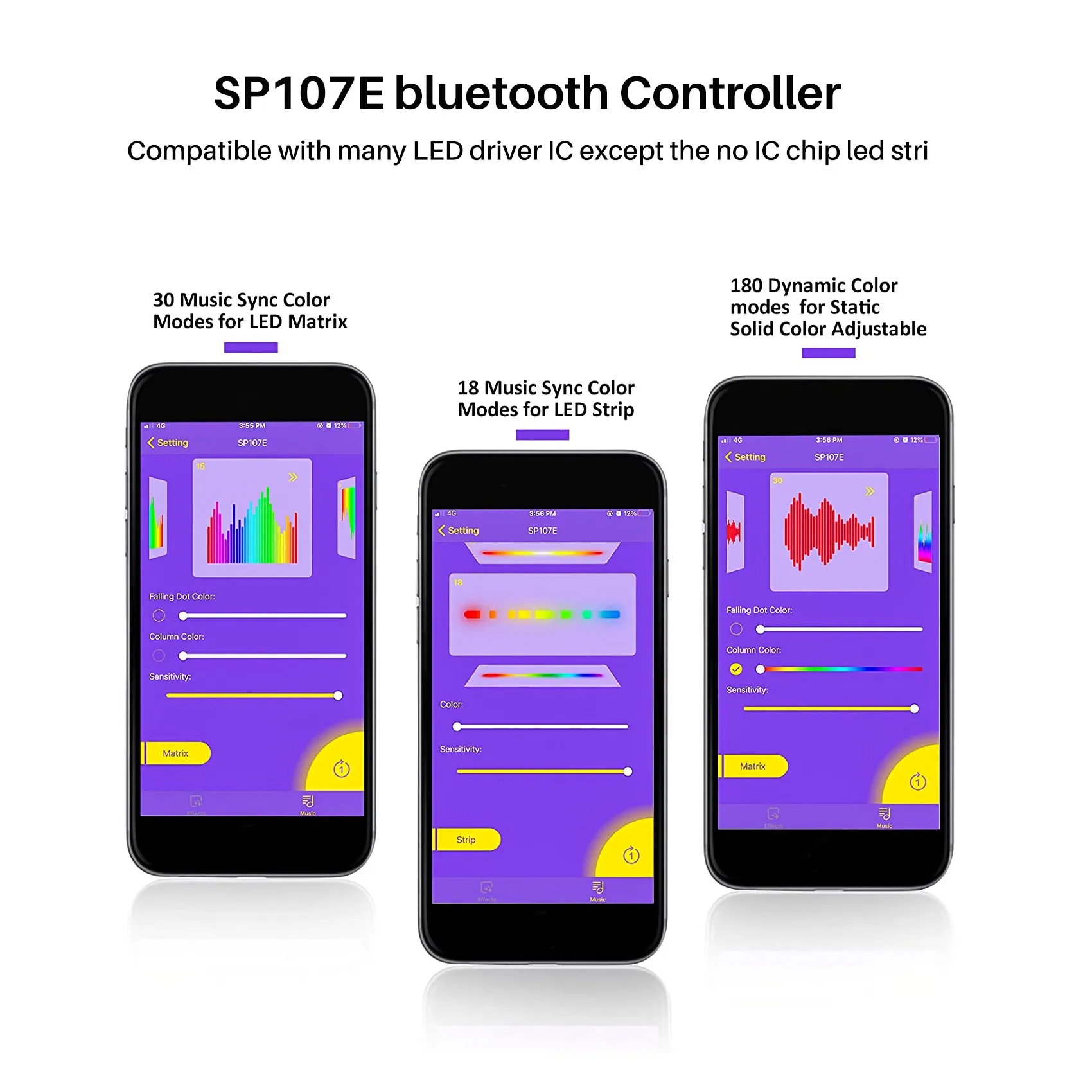 ABRN-WIFI RGB SP107E Pixel IC SPI Music Bluetooth Controller For WS2812 SK6812 SK9822 RGBW APA102 LPD8806 Strip DC5-24V