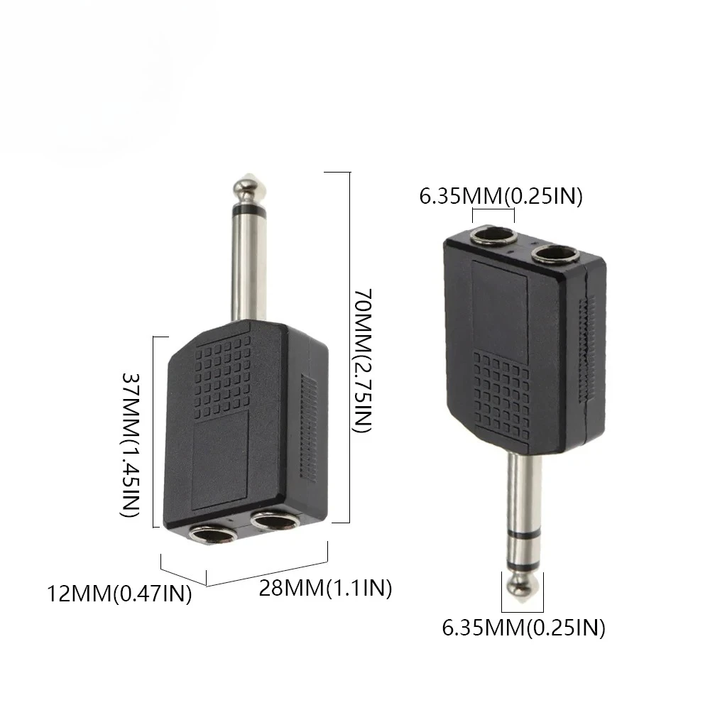 100 Stück 1/4 Zoll 6,35 mm Stereo/Mono-Y-Splitter-Kabel – 1 Stecker auf 2 Buchsen, Audio-Adapter für Gitarren-Kopfhörer – Detail 8