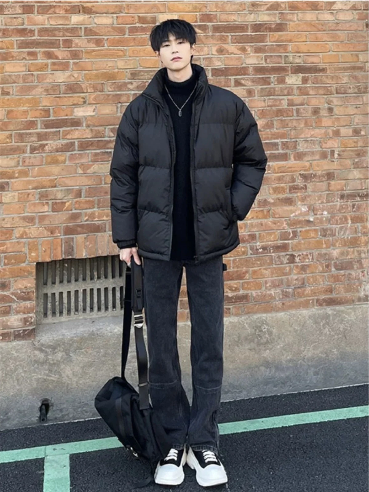 

Cleanfit Youthful Lightweight down Cotton Jaet Men's Winter Coat Bread Sle Workwear Outerwear American Casual Faion