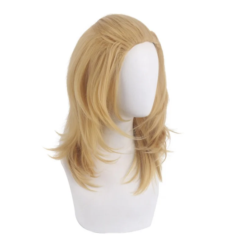 Parrucca cosplay per capelli corti dorati da ragazzo anime da 1 pezzo