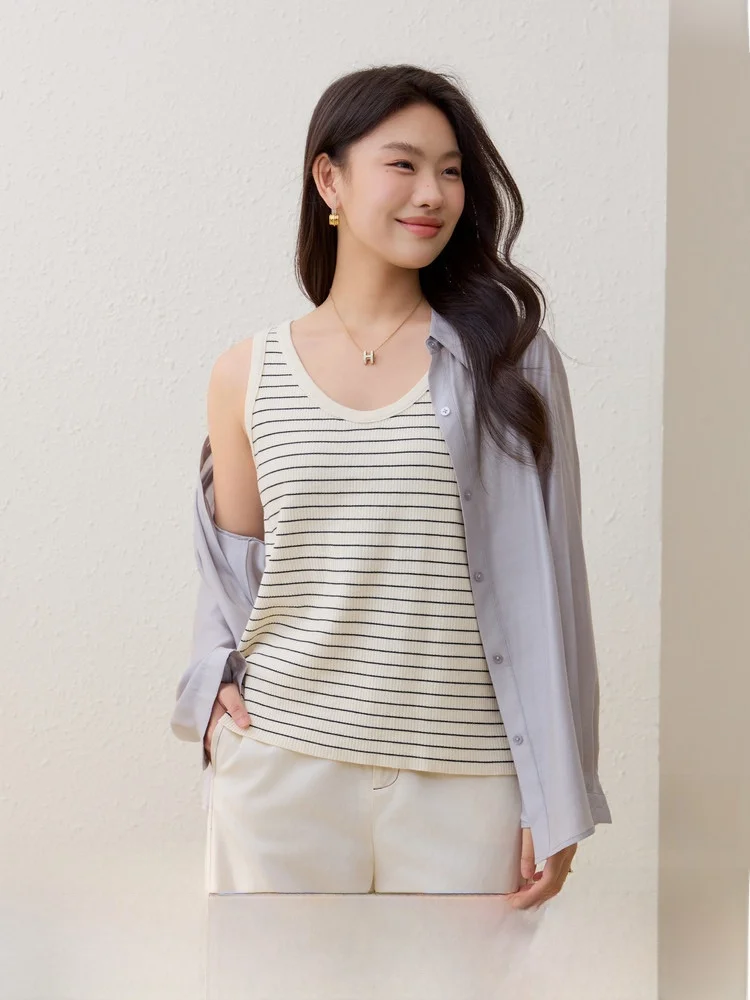 

Fashionable round Neck Vest Top Women's Inner Wear Tank Top plus Size Summer New Arrival Simple Design Korean Style Commute