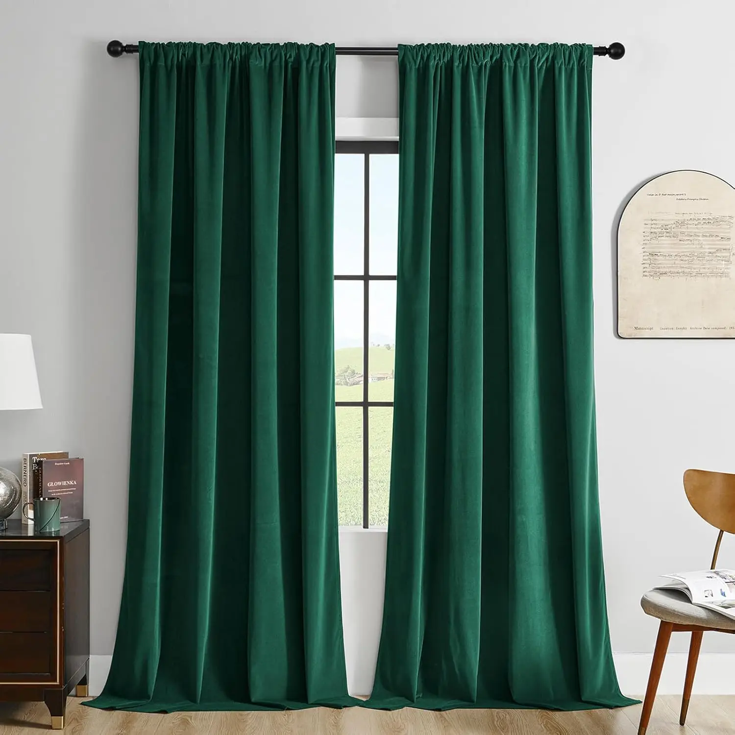 

Luxury Velvet Curtains Thermal Insulated Blackout Drapes for Living Dining Room Bedroom Darkening Home Privacy Window Treatments