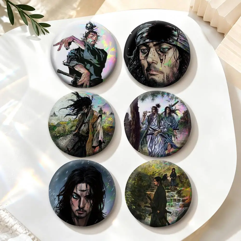 Vagabond Miyamoto M-Musashi  Badges Creative Tinplate Button PinsBrooch Badge Clothes Backpack