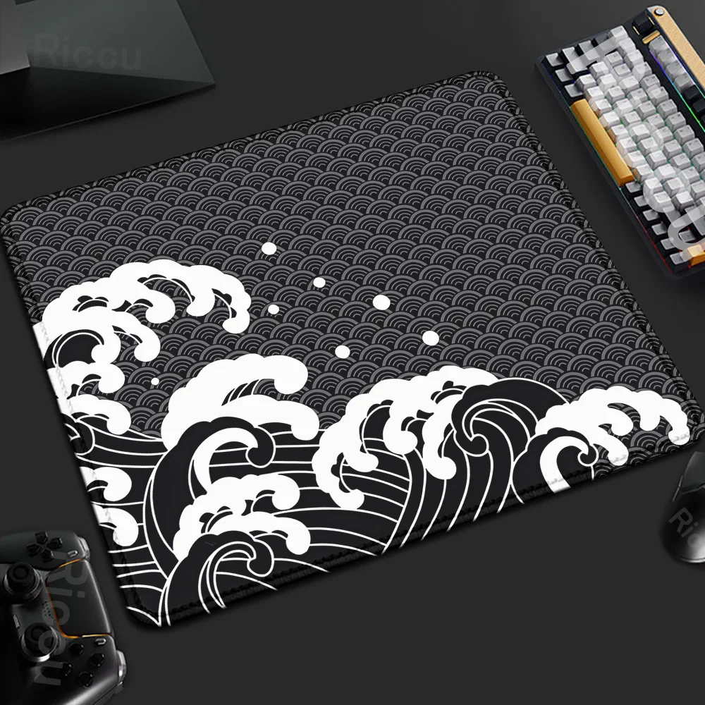 Small Size Wave Series Gaming Control Xs Mouse Pad Laptop Art Design Non-slip Deskmat 40x45cm Office Gamer Natural Rubber Carpet