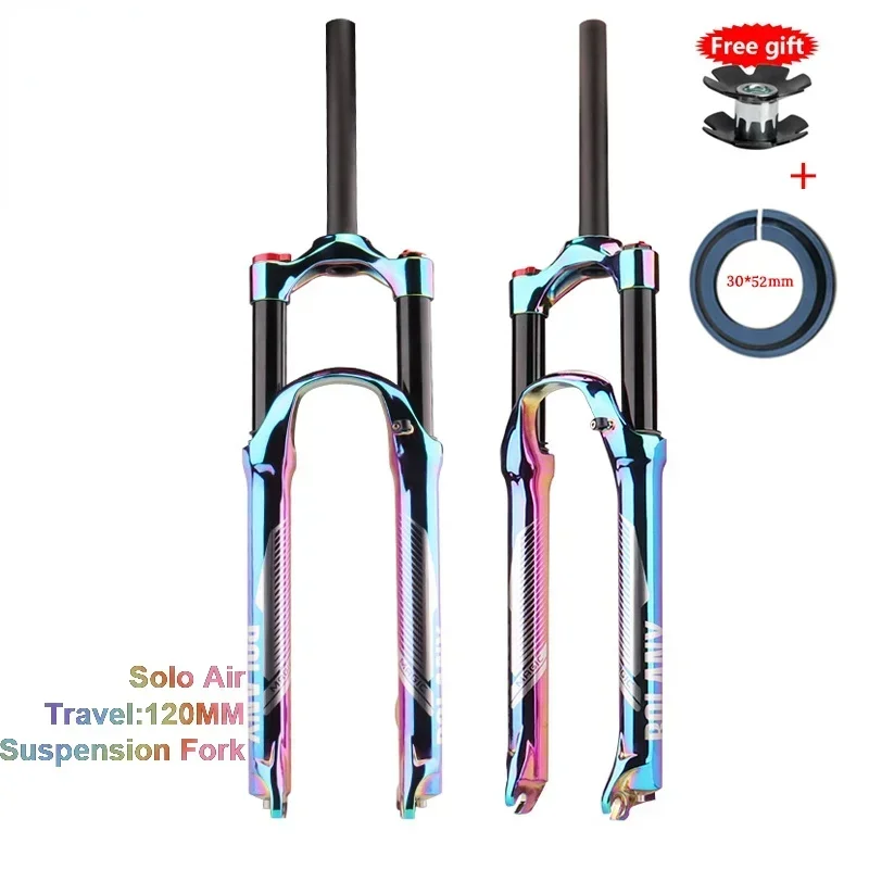 Rainbow 27.5/ 29er Suspension Air Inch Vacuum Plating MTB Bike Fork Aluminum Alloy 120mm For A Bicycle Accessories
