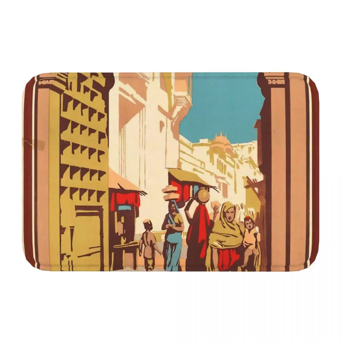 India Art Non-slip Doormat See Vintage Poster Bath Bedroom Mat Outdoor Carpet Home Modern Decor