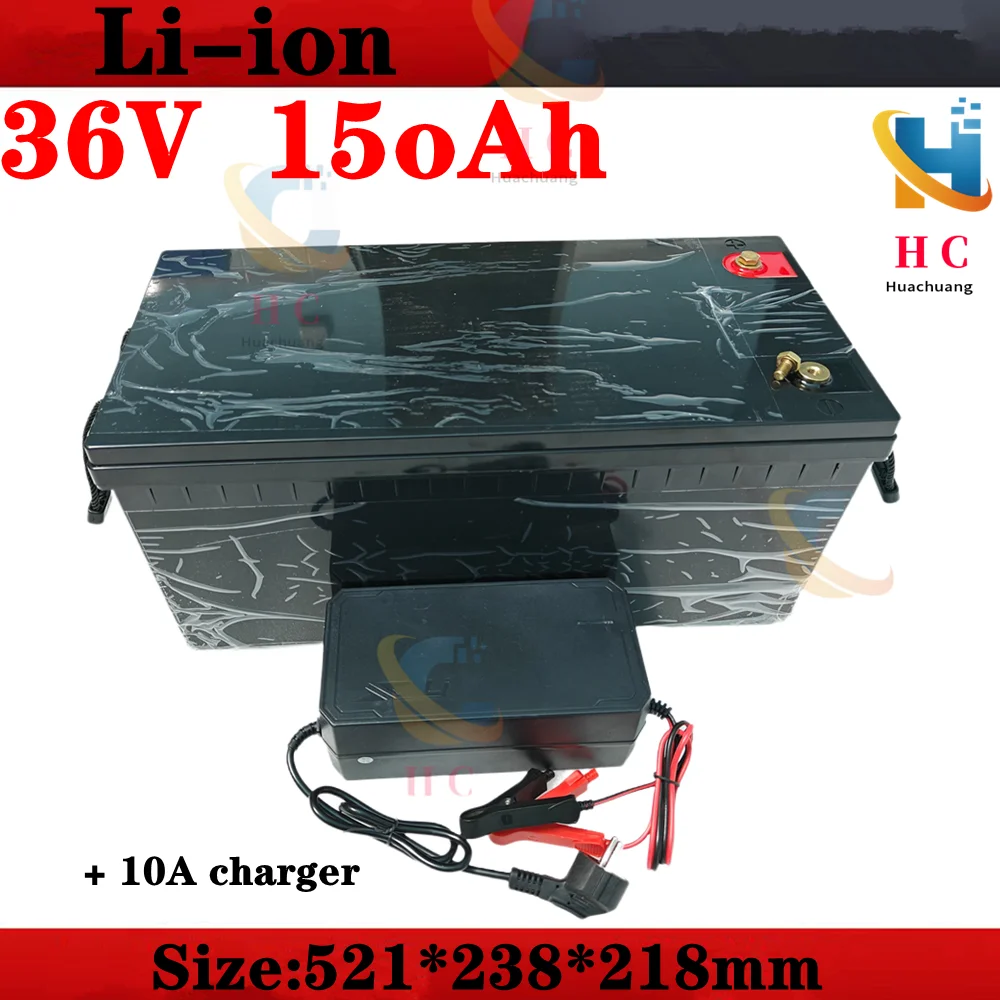 

waterproof 36v 150ah lithium ion batteria 100A BMS li ion for 3000W 2500w inverter scooter golf cart bike solar +10A charger