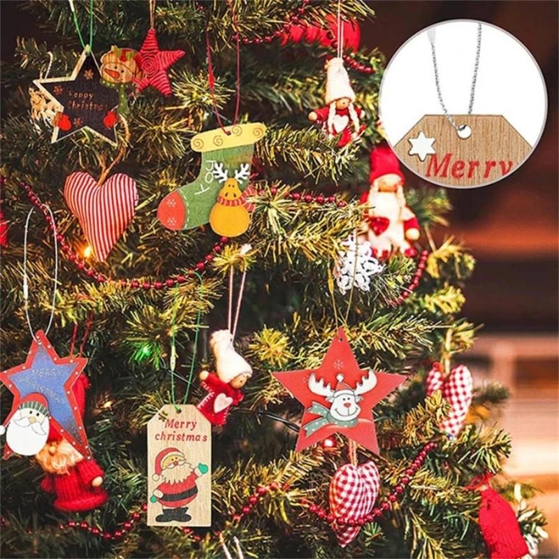 100pcs Christmas Rope Polyester String Thread Lanyard Line Xmas Tree Ball Ropes Hanging Pendant Ornament Tag Label Decoration