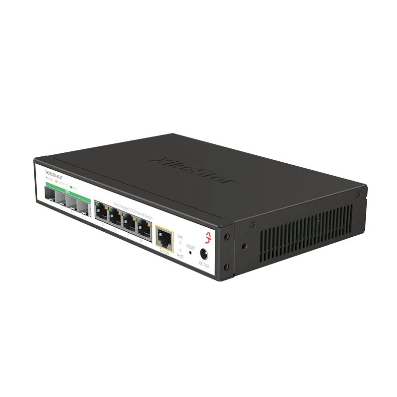 Switch XikeStand-Ethernet, Suporta portas VLAN QOS SPT LACP, 4x10 GRJ45, 4x10G SFP +, Adaptador Automático