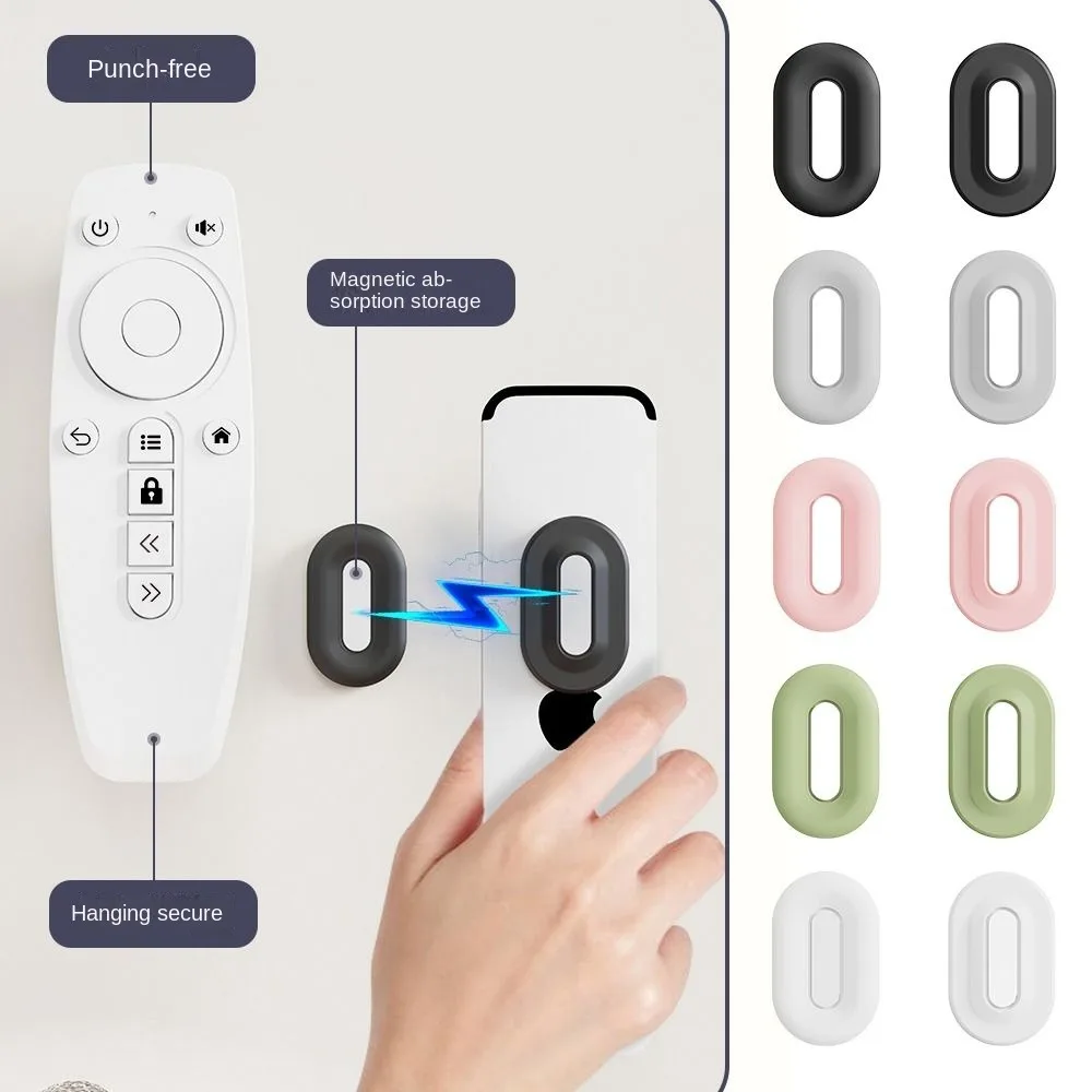 Lot de 2 supports magnétiques puissants pour télécommande, sans perçage, absorption magnétique, nanopatch