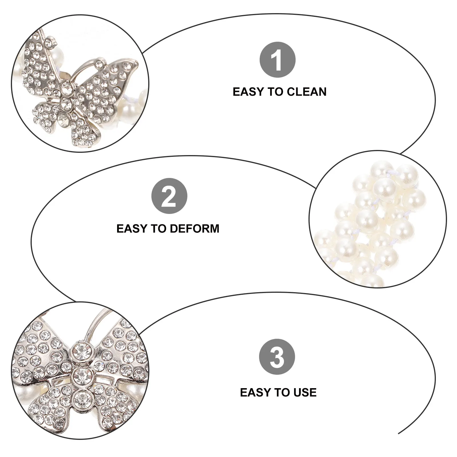 

2Pcs Pearl Curtain Tieback Delicate Style Decorative Curtain Accessory for Home Living Room Bedroom Kitchen Office Use Curtains