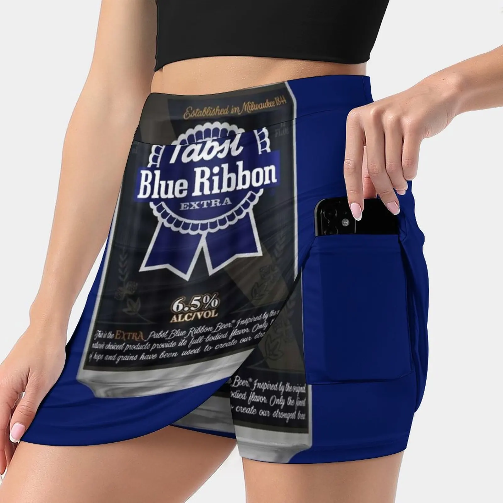 Pbr Extra Women's skirt With Hide Pocket Tennis Skirt Golf Skirts Badminton Skirts Running skirts Pbr Pbr Extra Pabst Blue