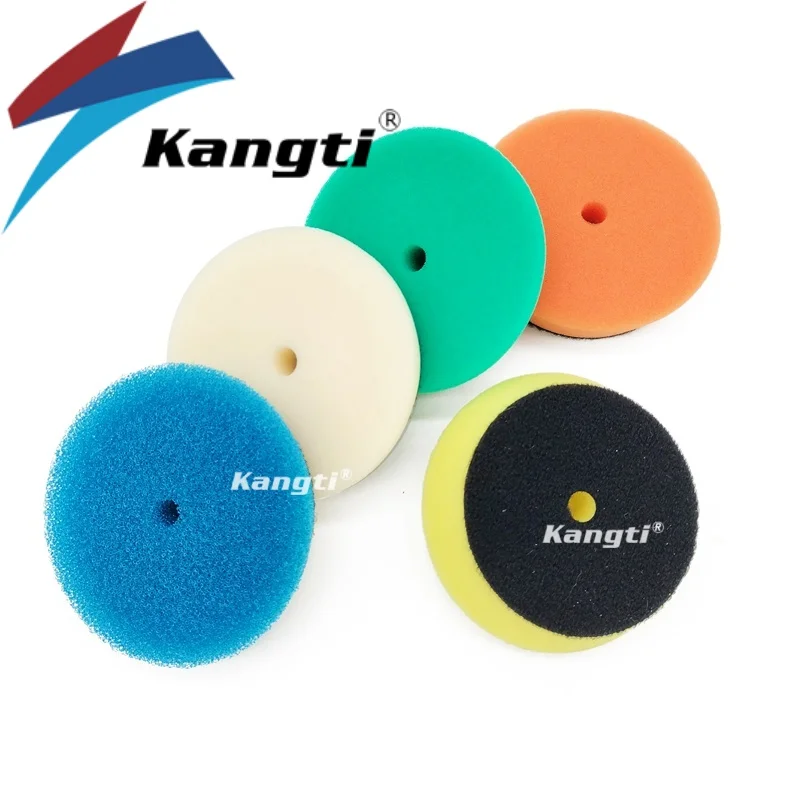 

Kangti комплект полировальных подушечек для автомобиля, 3-дюймовые самоклеящиеся полировальные круги, детали автомобиля, вощеные губчатые подушечки, инструмент для ухода за автомобилем