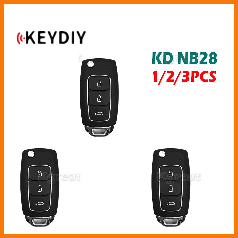 1/2/3pcs KEYDIY NB28 Multifunctional Universal Remote Key 3 Buttons NB Series Car Remote Key for KD900 KD900+ URG200 KD-X2 Mini