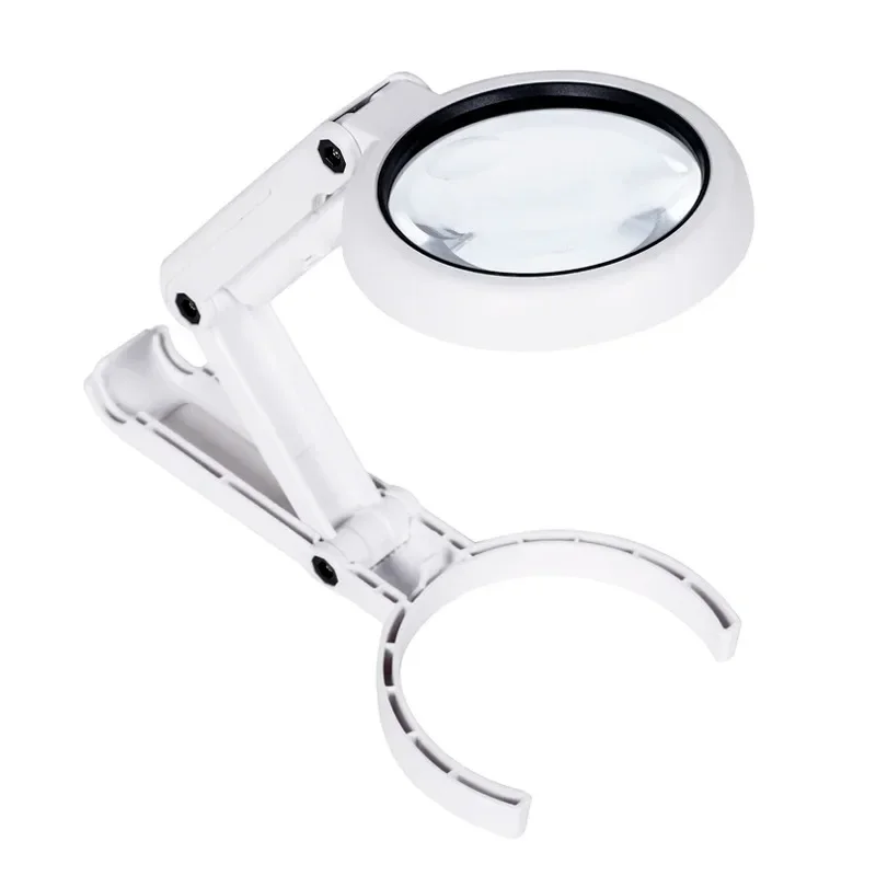 11x 5x Portable Magnifier with Light and Stand Foldable Handheld Desktop Magnifier for Reading Newspapers Magnifier Repair Tool