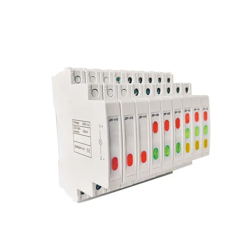 

1Pcs 24V 220V AC/DC Track Type Signal Lamp JD9 Din Rail Indicator Light Tri-color Dual Color Light Red Green Yellow