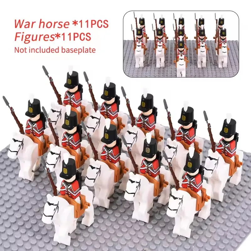 10pcs Napoleontische Wars Militaire Soldaten Bouwstenen WW2 Mini Figuren Franse Britse Fusilier Geweren Wapens Speelgoed Voor Kinderen