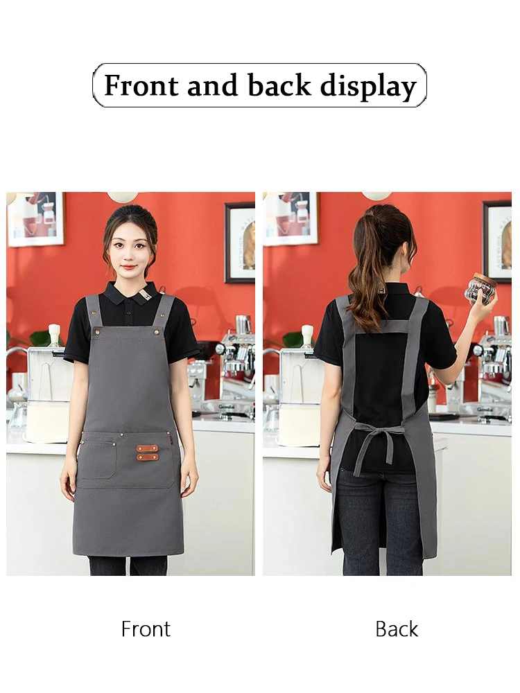 Delantal de lona impermeable de grado comercial: diseño multiusos duradero para servicios de alimentos, tiendas minoristas, floristas, estudios de uñas