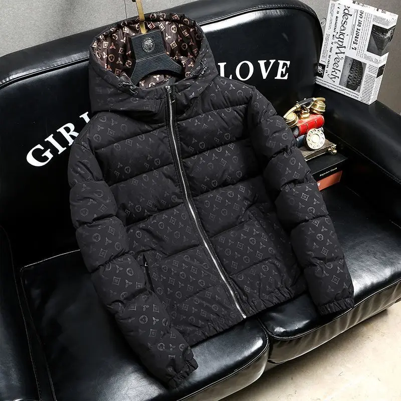 

Мужская пуховая хлопковая куртка с темным цветком и капюшоном, зимняя теплая, плотная и модная верхняя одежда, мужская хлопковая куртка с принтом